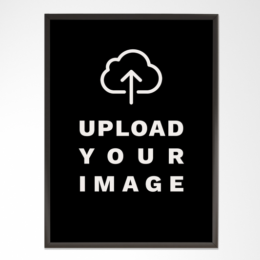 Minimalist custom wall art frame mockup with 'Upload Your Image' text and cloud icon, RRstore